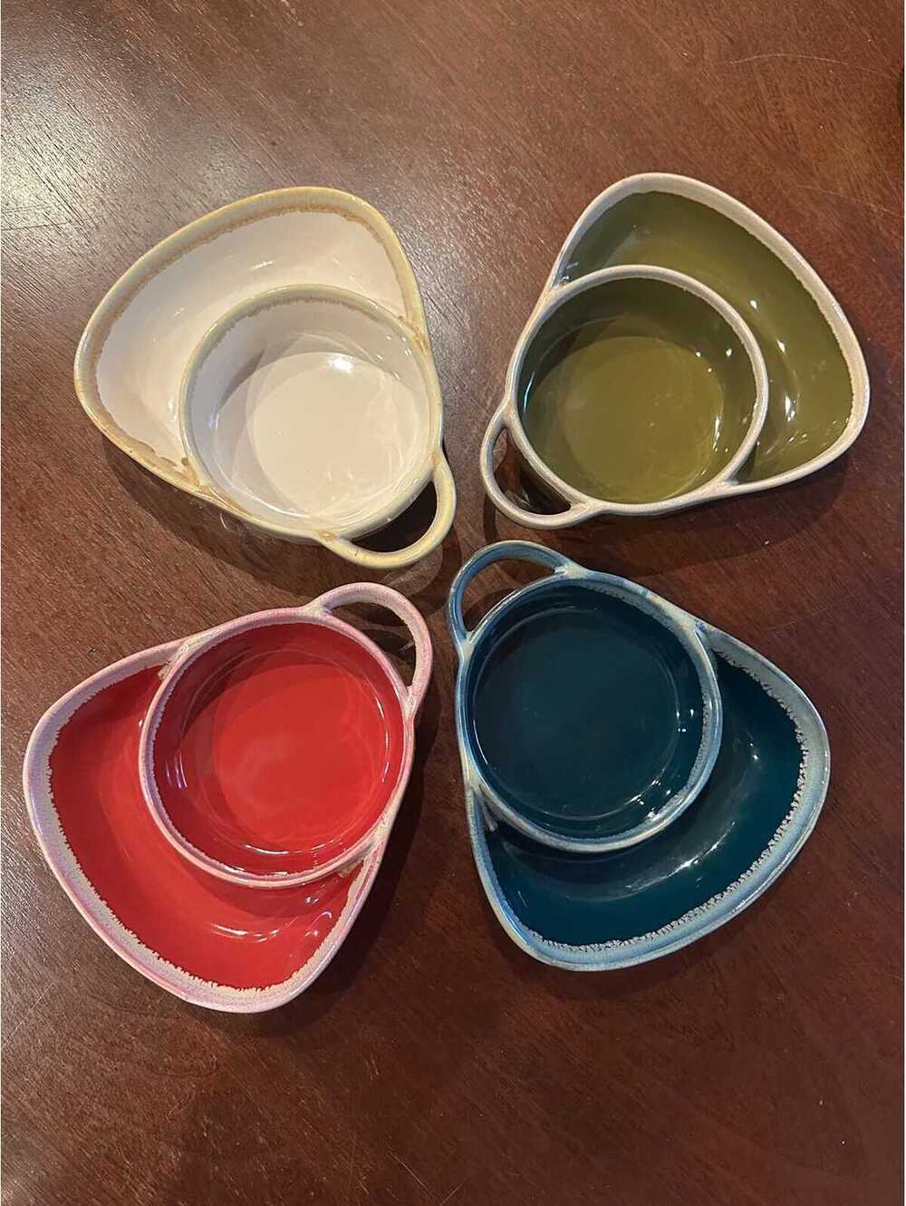 LTD Commodities Stoneware Drip Glazed Bowl Soup/Cracker Chip/Dip - Set of 4